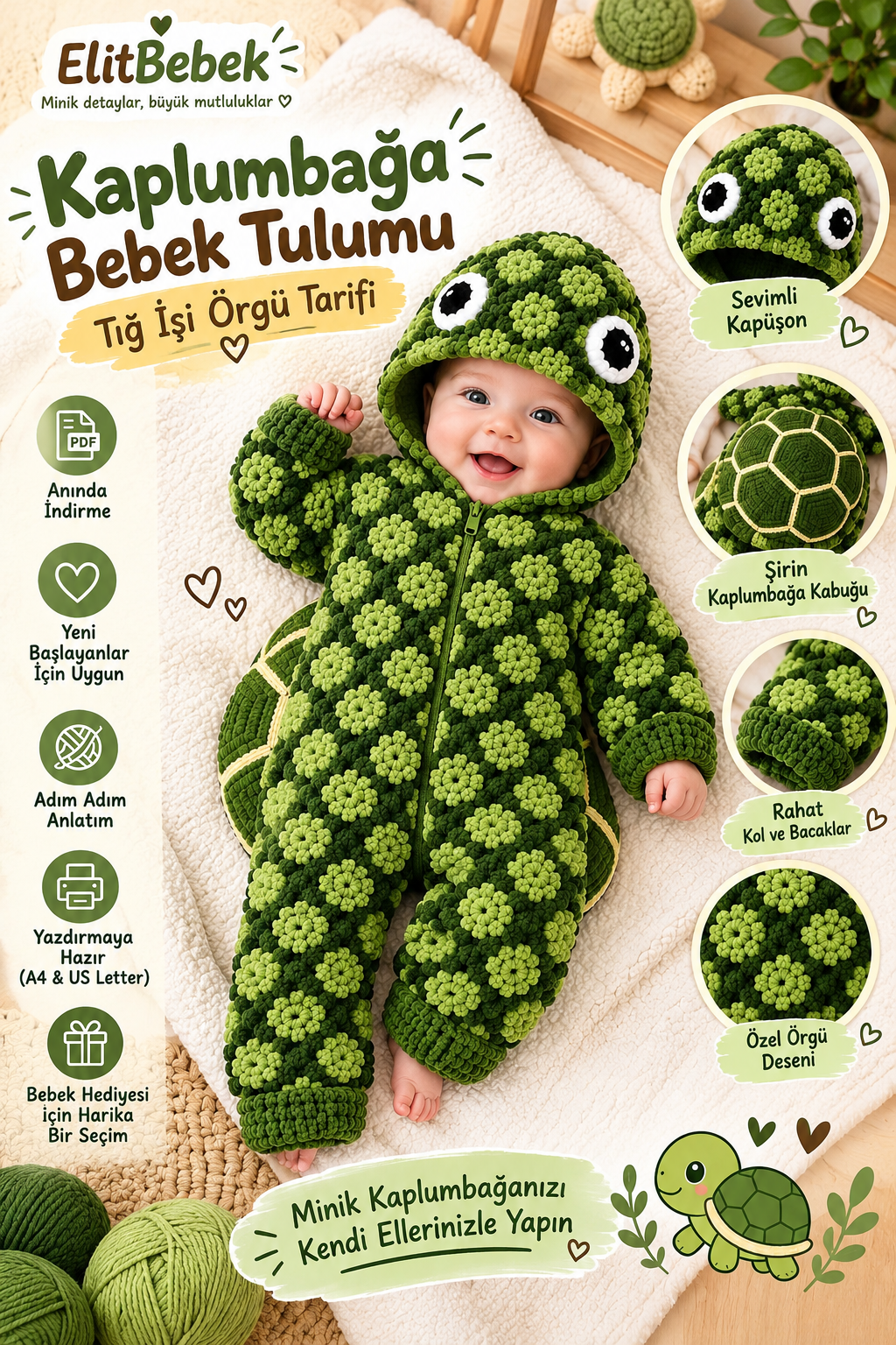 Minik Kaplumbağanızı Kendi Ellerinizle Örün 💚