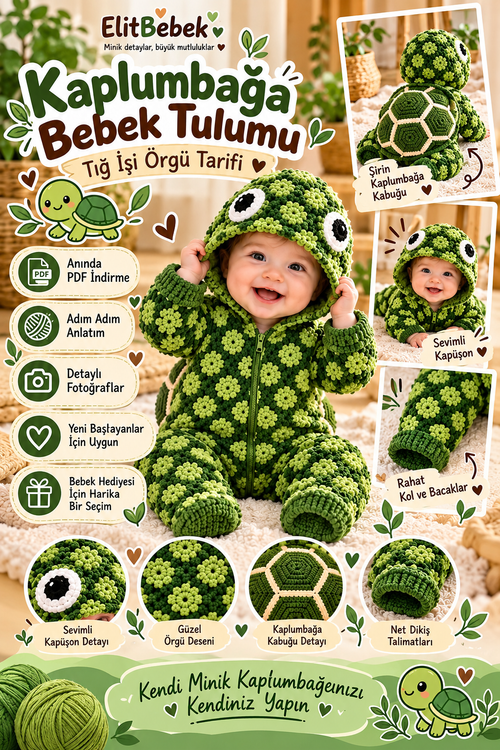 ElitBebek™ Minik Kaplumbağam – PDF Örgü Tarifi